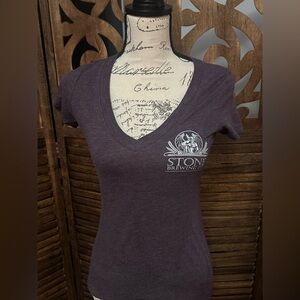 Stone Brewery V-Neck Top - Purple
